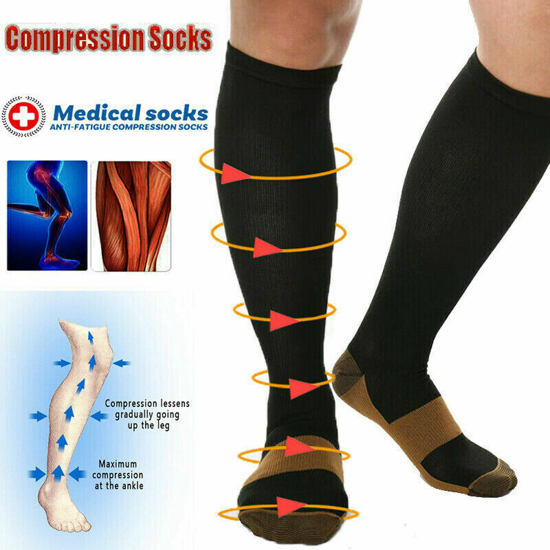 4Pairs Men Women Compression Socks Stockings Pain Relief Leg Foot Support Brace