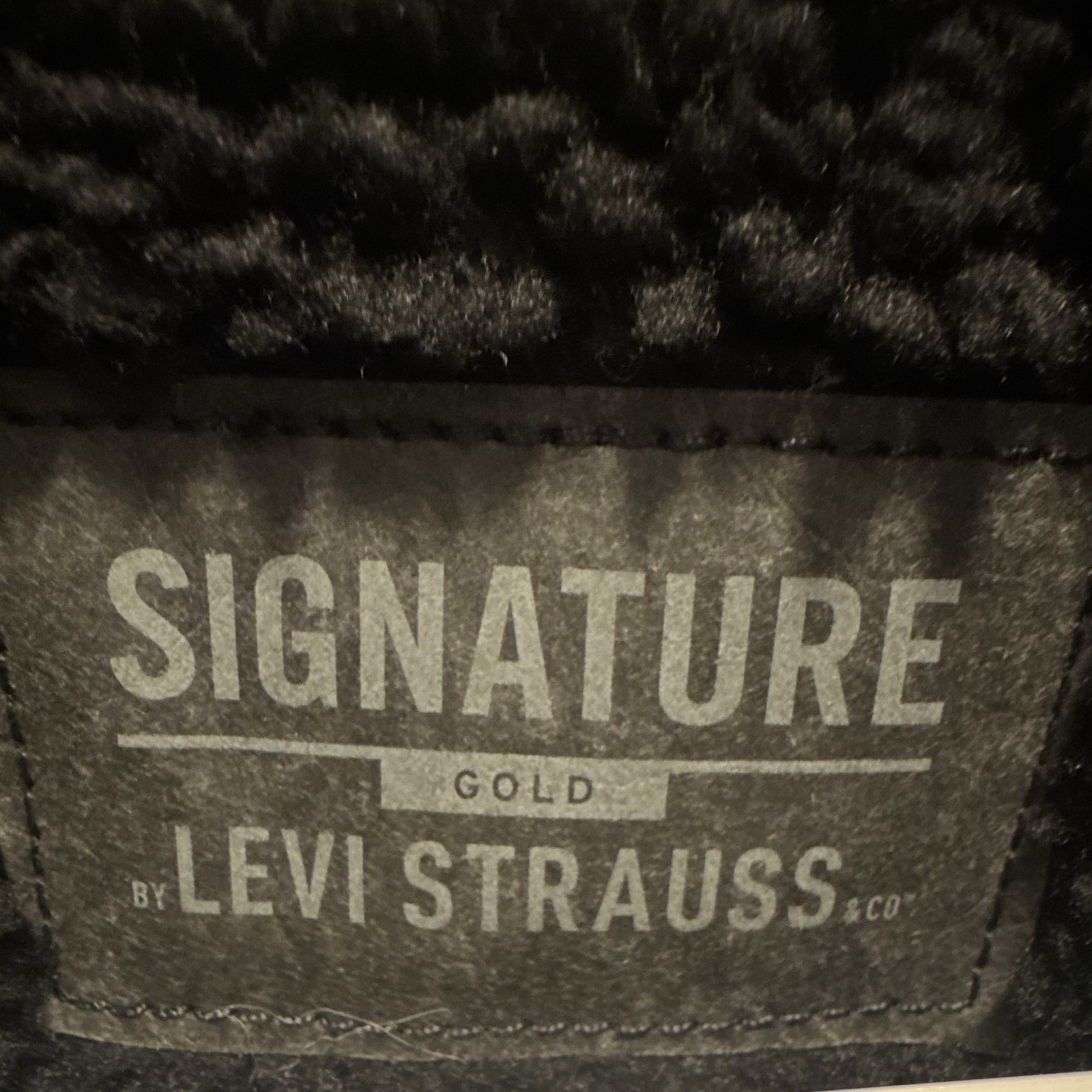 Signature by Levi Strauss & Co Black Sherpa Lined Cotton Denim Jacket Men 2XL