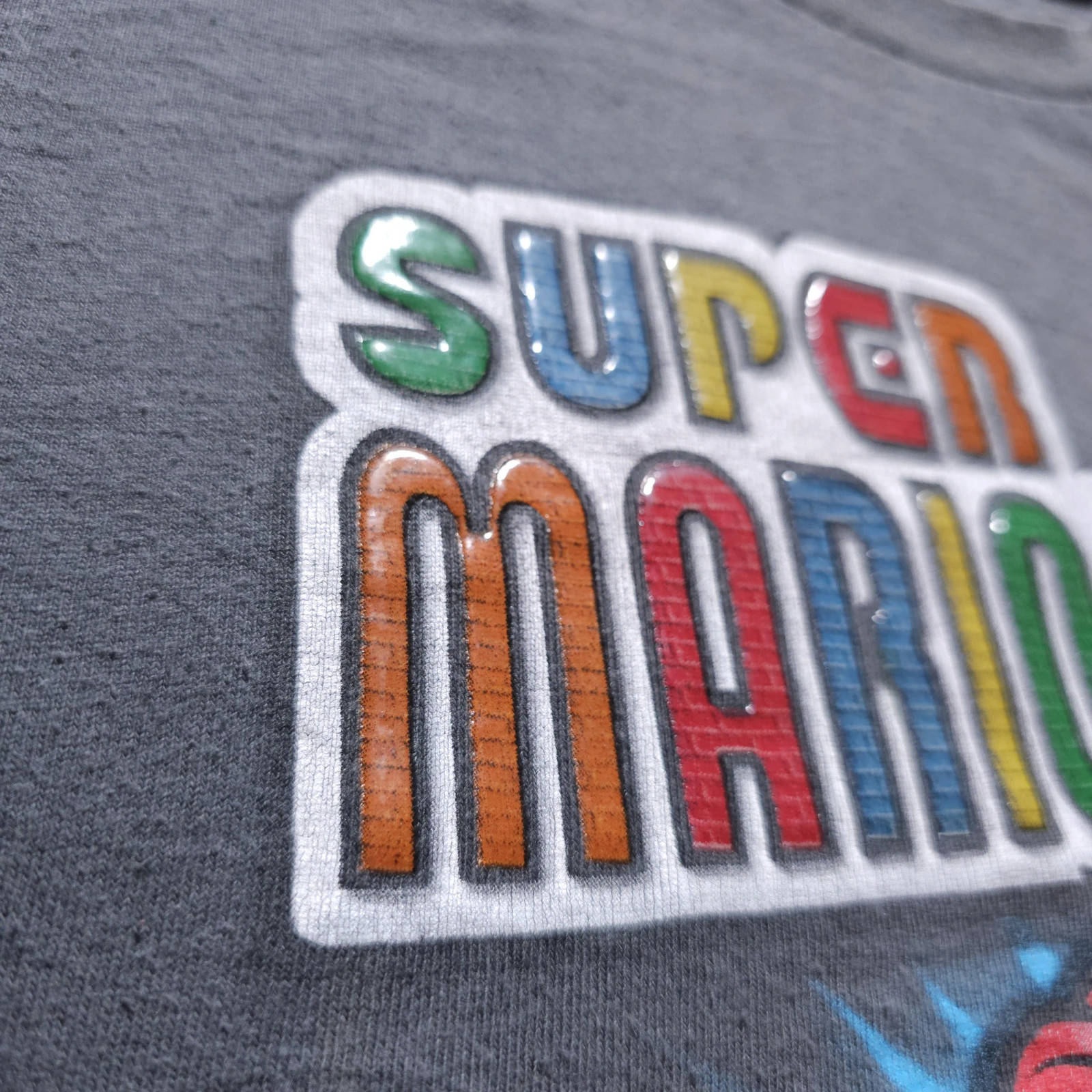Super Mario Bros Nintendo Raglan Shirt Long Sleeve Graphic Gamer Tee Y2K 2007 M