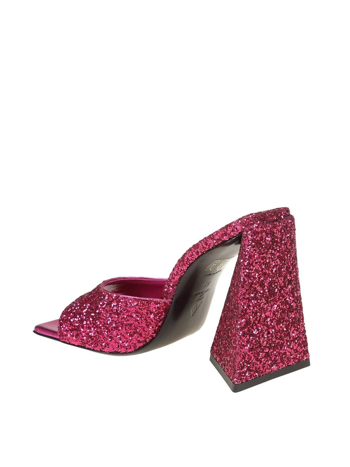 The Attico Ladies Pink Sequins Devon 115 mm Mule