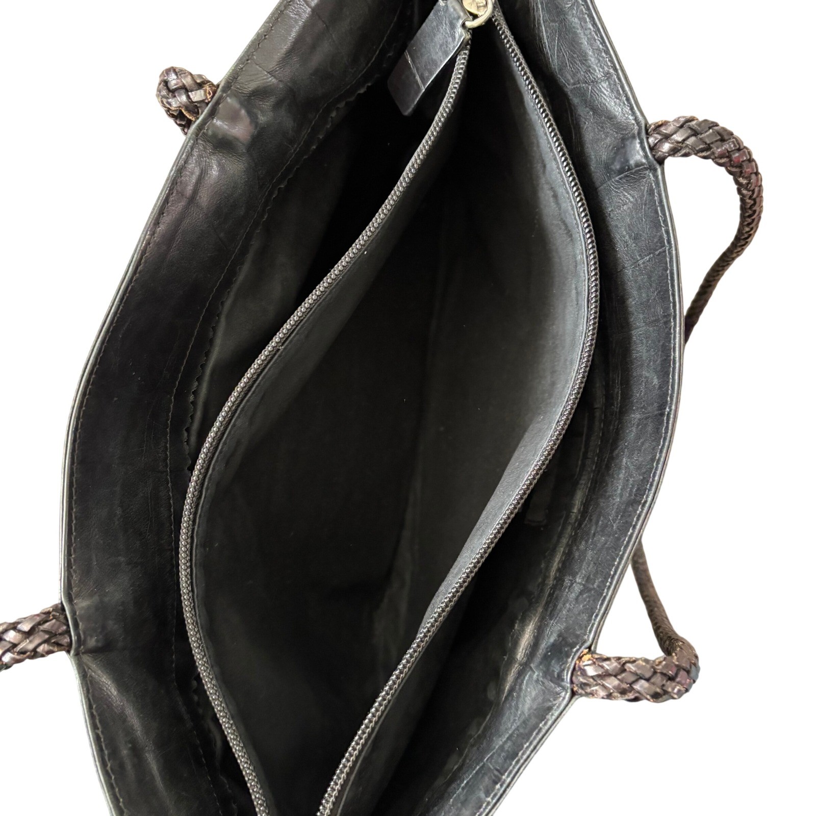 Falor Le Borse Crocodile Embossed Leather Shoulder Bag Black Made in Italy