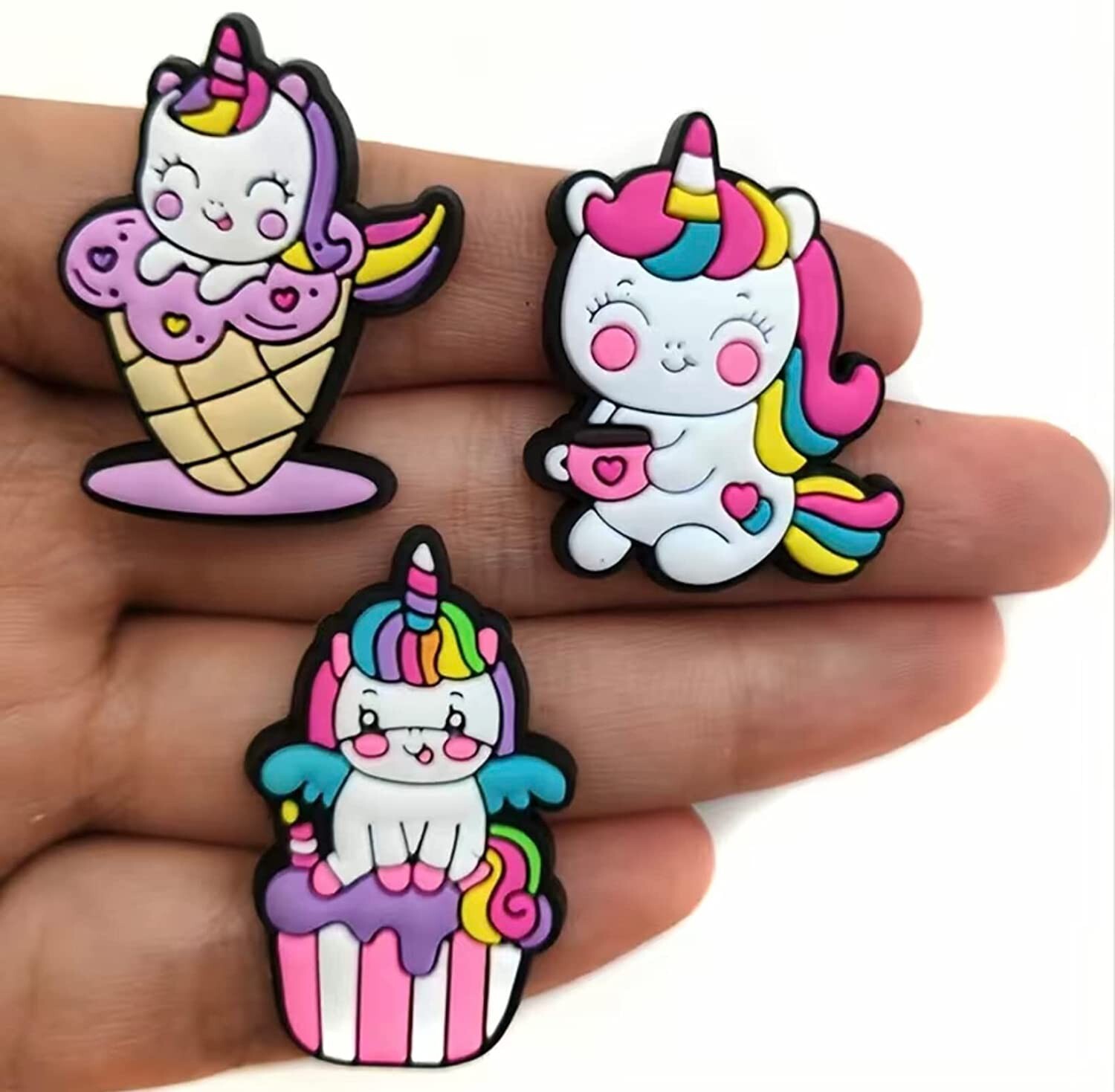 10 PCS Unicorn Croc Charms Decoration, Non-repeating Charms Accessories for Kids