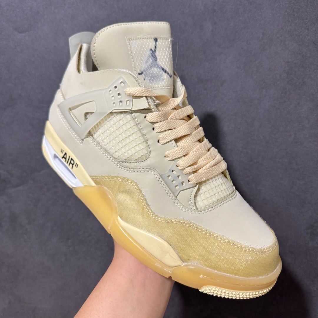 Jordan Air Jordan 4 Off-White Beige Men’s Retro Mid Top Sneakers