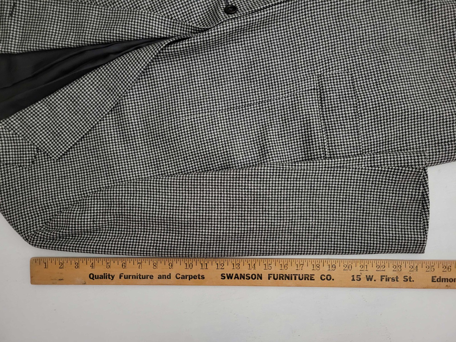 Canali Italy Houndstooth Check 100% Wool 2 Button Sport Coat Blazer 48 L EU 58