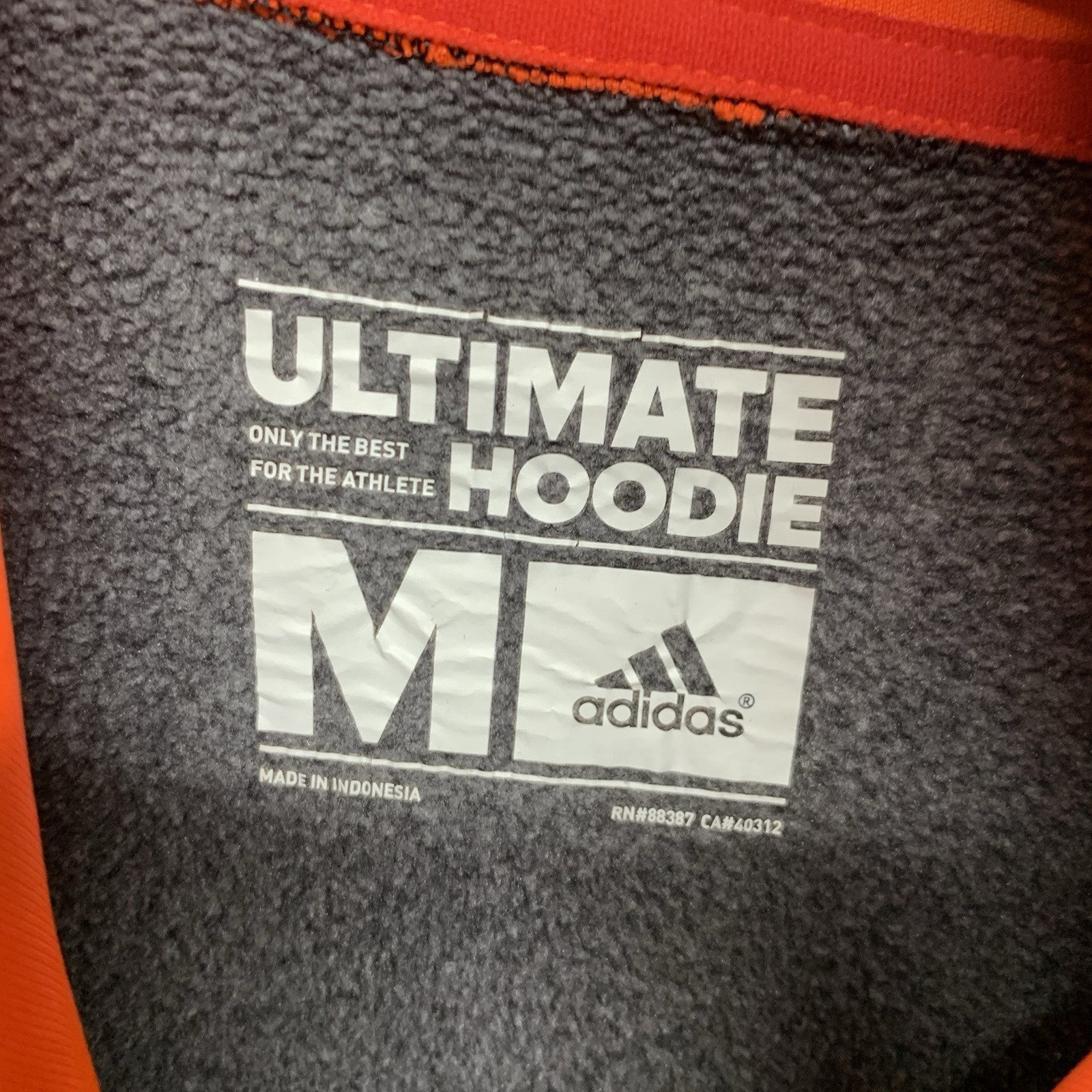 Adidas Hoodie Woman Sz M Grey and Orange Climawarm Pullover Athletic Ultímate