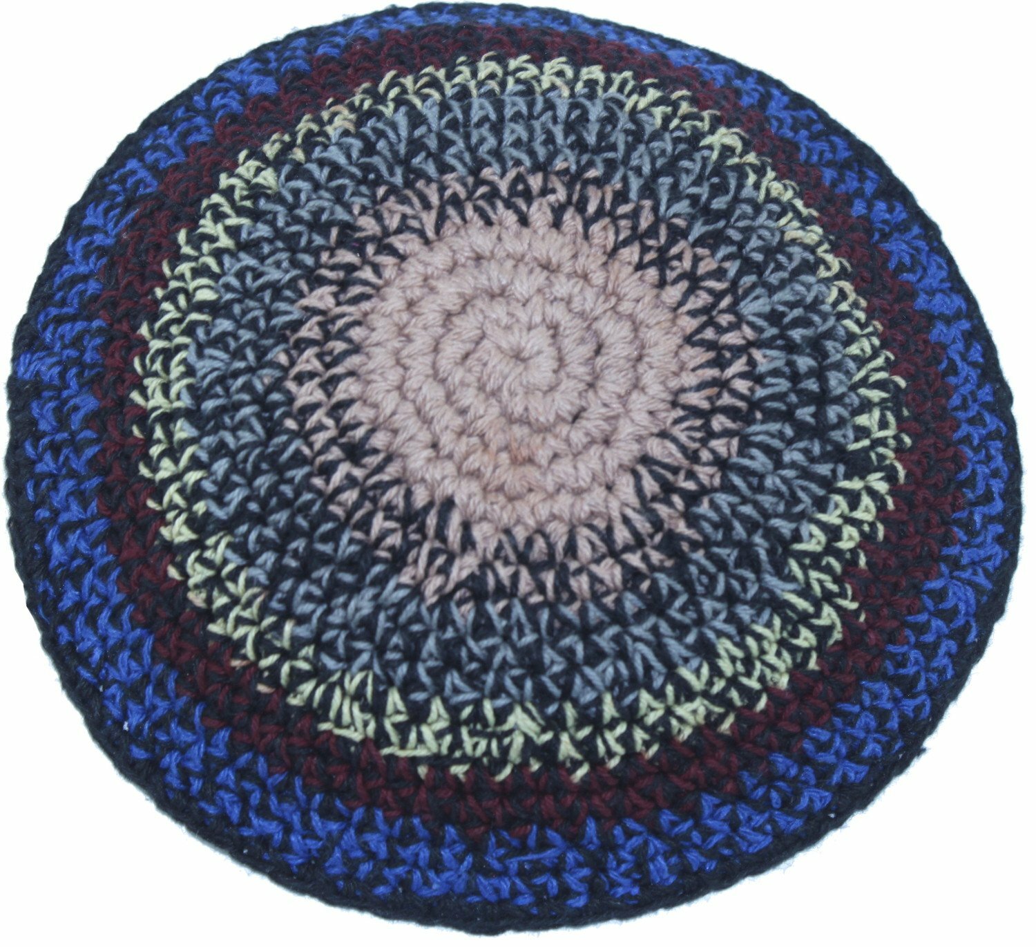 Colorful, 17cm DMC 100% Knitted Cotton Kippah Torah Yarmulke Skullcap Jewish