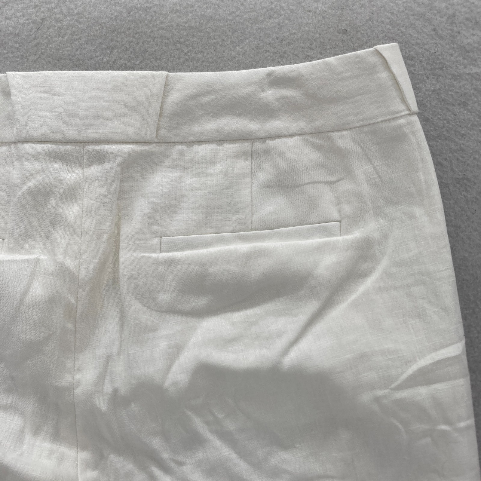 J.Crew Flared Leg Linen Trouser Pant Women’s 6 White Linen Lined Preppy Nautical