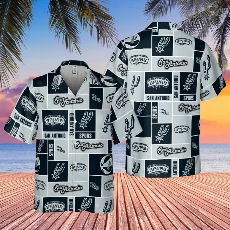 San Antonio Spurs Logo Grid Hawaiian Shirt unisex reprint VK13510