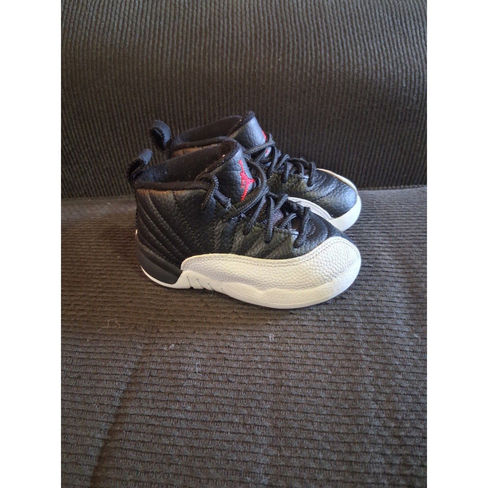Jordan 12 Retro Playoff Black White Red Toddler Shoes 7C 850000-006