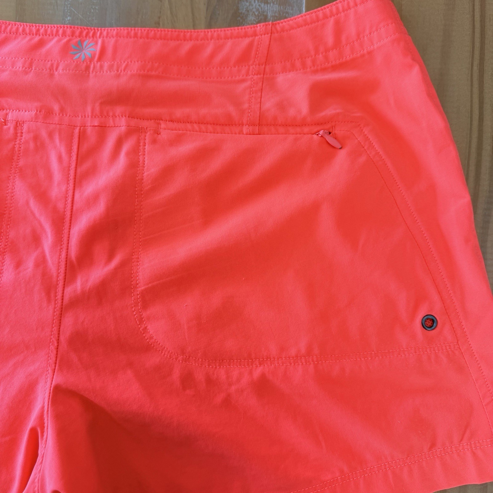 2 Athleta Shorts Magenta Lace Up Board & Orange Snap Closure Shorts Sporty