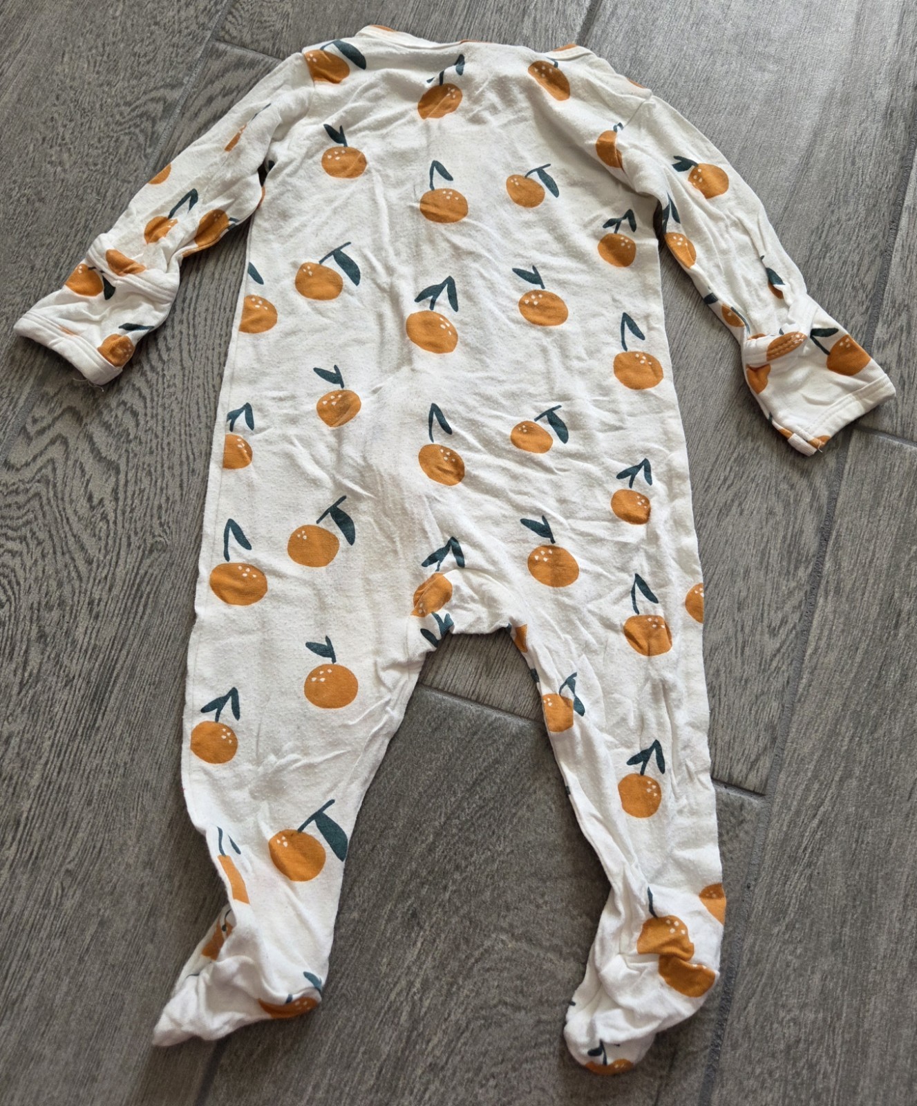 SPEARMINT LOVE Bamboo Pajamas, Size 0-3M, Oranges Fruit