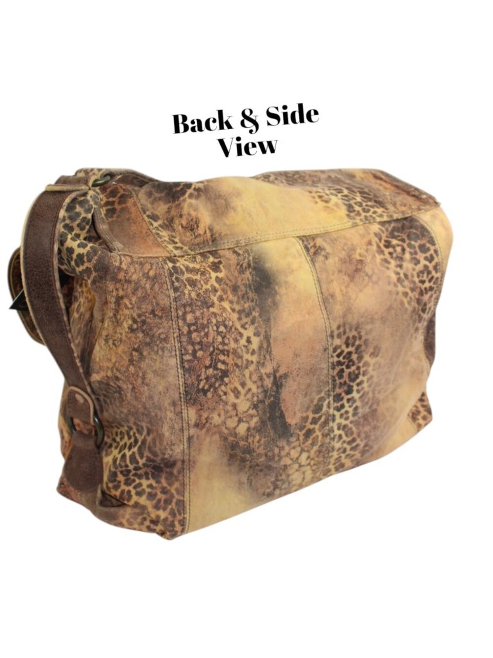Old Gringo Abilene GT Leopardito Distressed Suede Leather Messenger Bag (NWT)