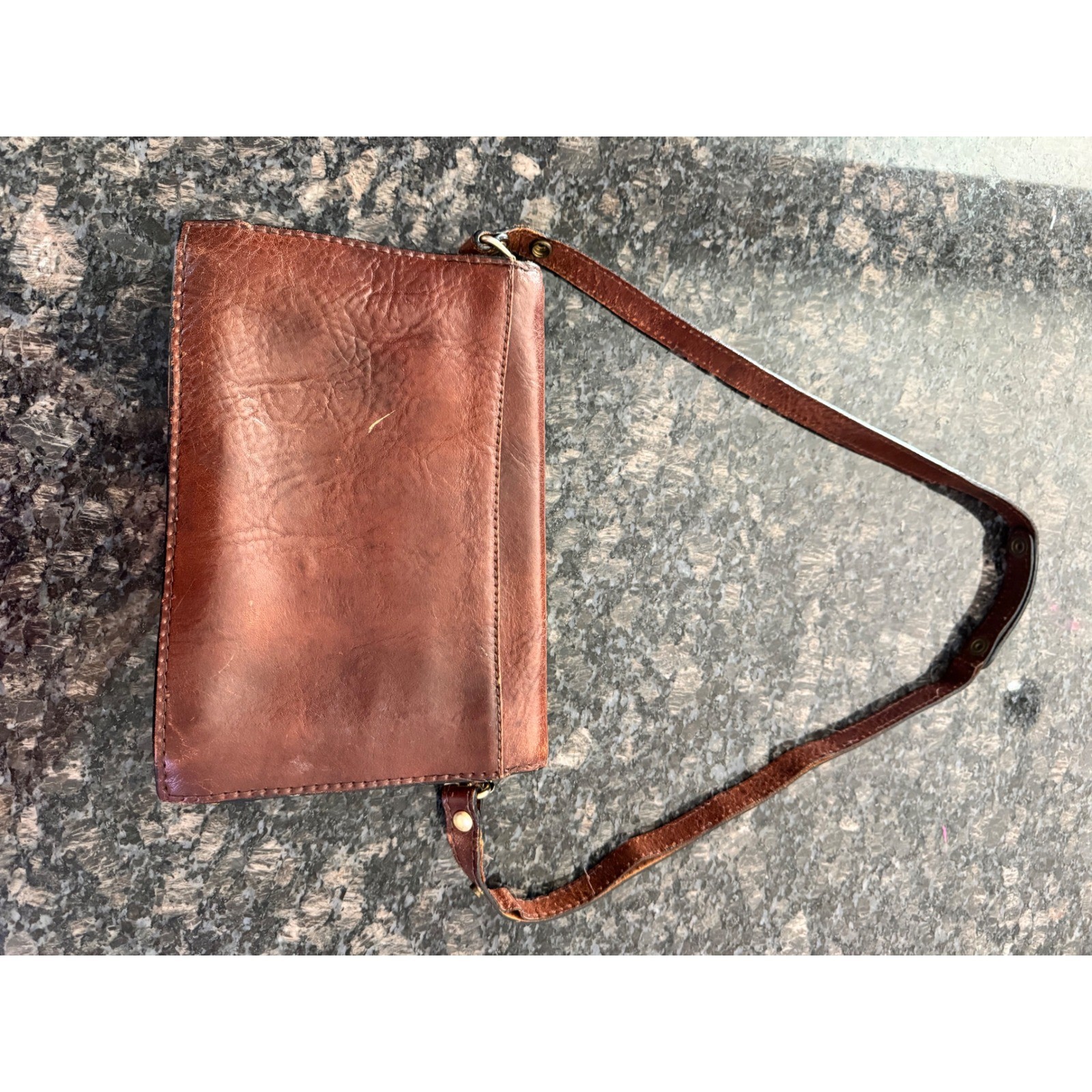 Vintage Brown Leather Celine? Horse Carriage Shoulder Bag Equestrian Flap Purse