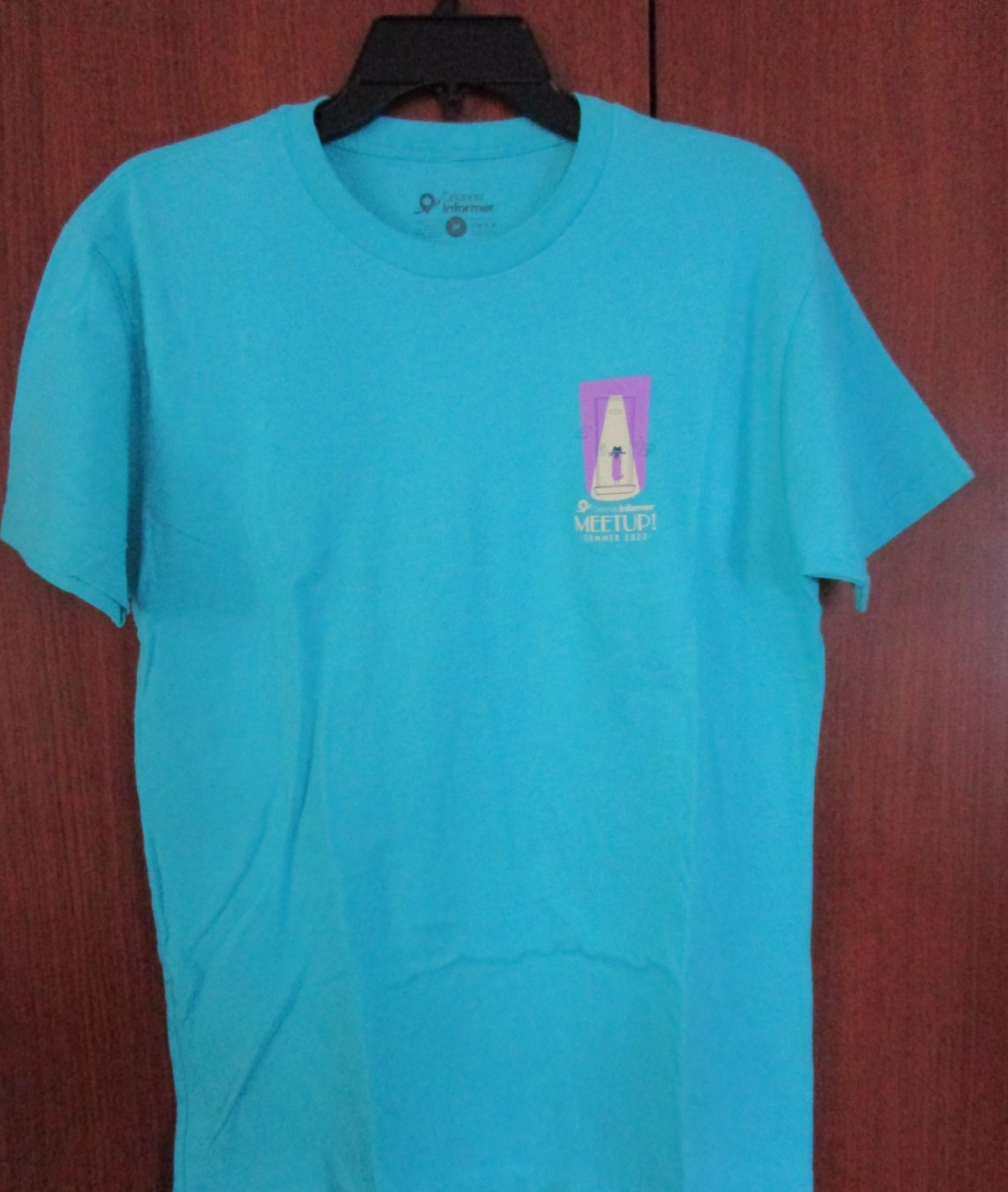 Orlando informer Meetup Summer 2022 Medium Tee Cotton Poly Bust 38 Length 27 in