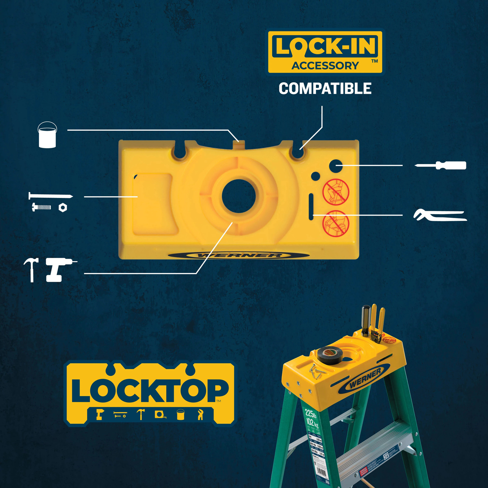Werner FS200 6-ft ( 10-ft Reach Height ) Fiberglass Type 2 – 225 lbs. Loa|126302