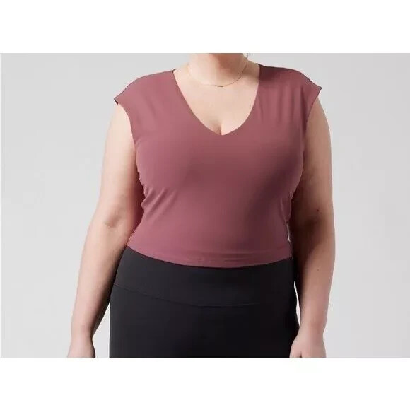 Athleta Vita Free Cropped Tee-Black-Size 3X-NWT