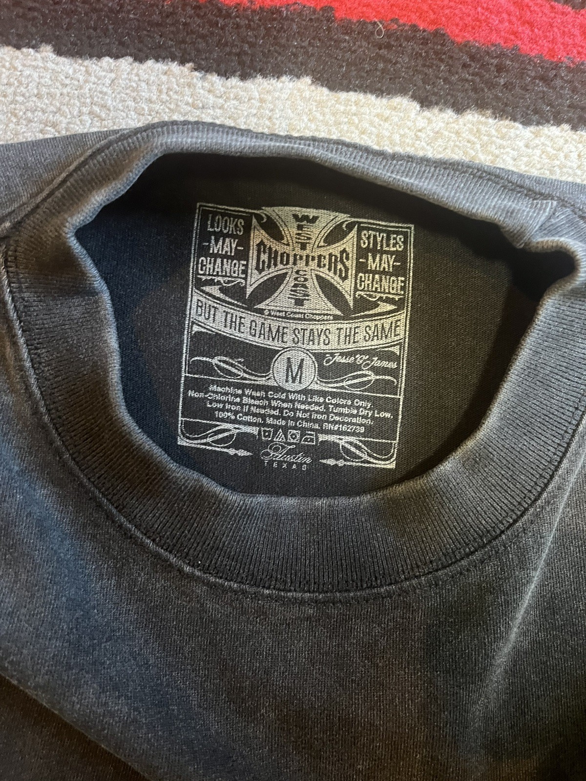 West Coast Choppers T-Shirt Motorcycle Y2K Logo Skulls heavy 100% cotton Size M