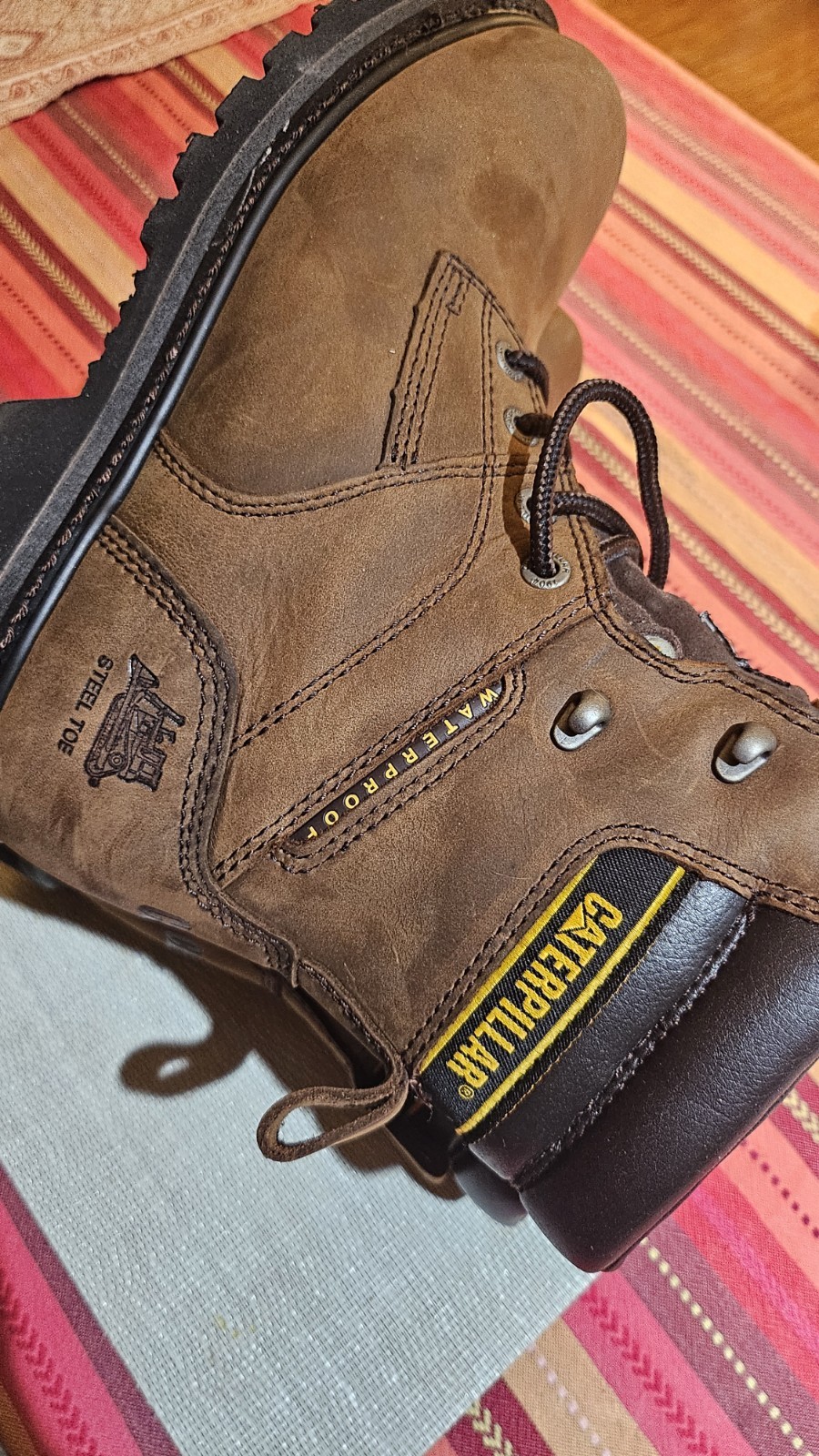 Caterpillar Mens SALVO 8″ WP Steel Toe Thinsulate Work Industrial Boots US 7.5