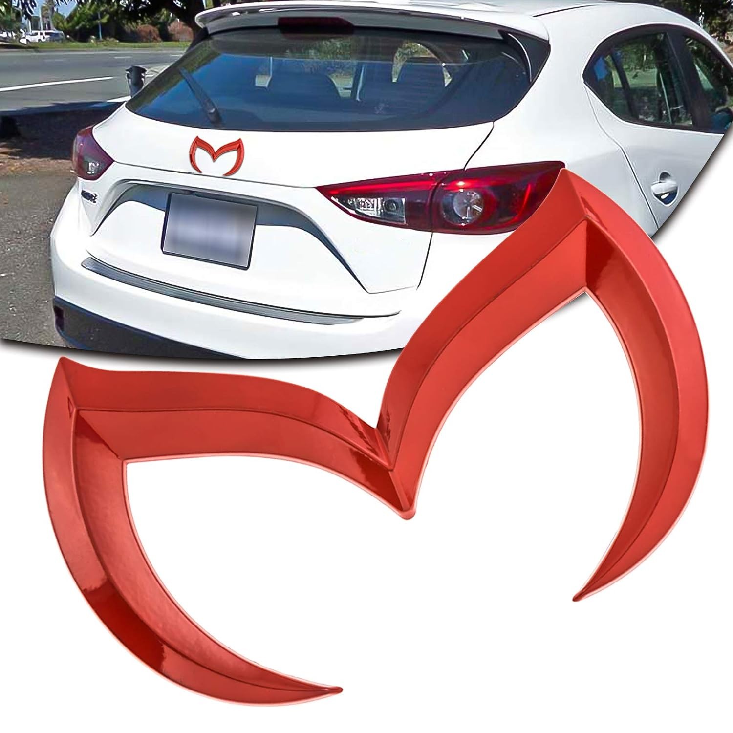 x xotic tech Rear Trunk Evil M Emblem Logo Decor Badge Decal, Compatible with Ma