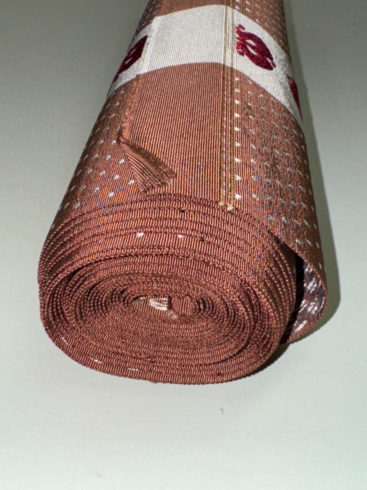 Japanese Vintage Kimono BOLT FABRIC cloth Silk brown Cut Sales 35.4×11.4in