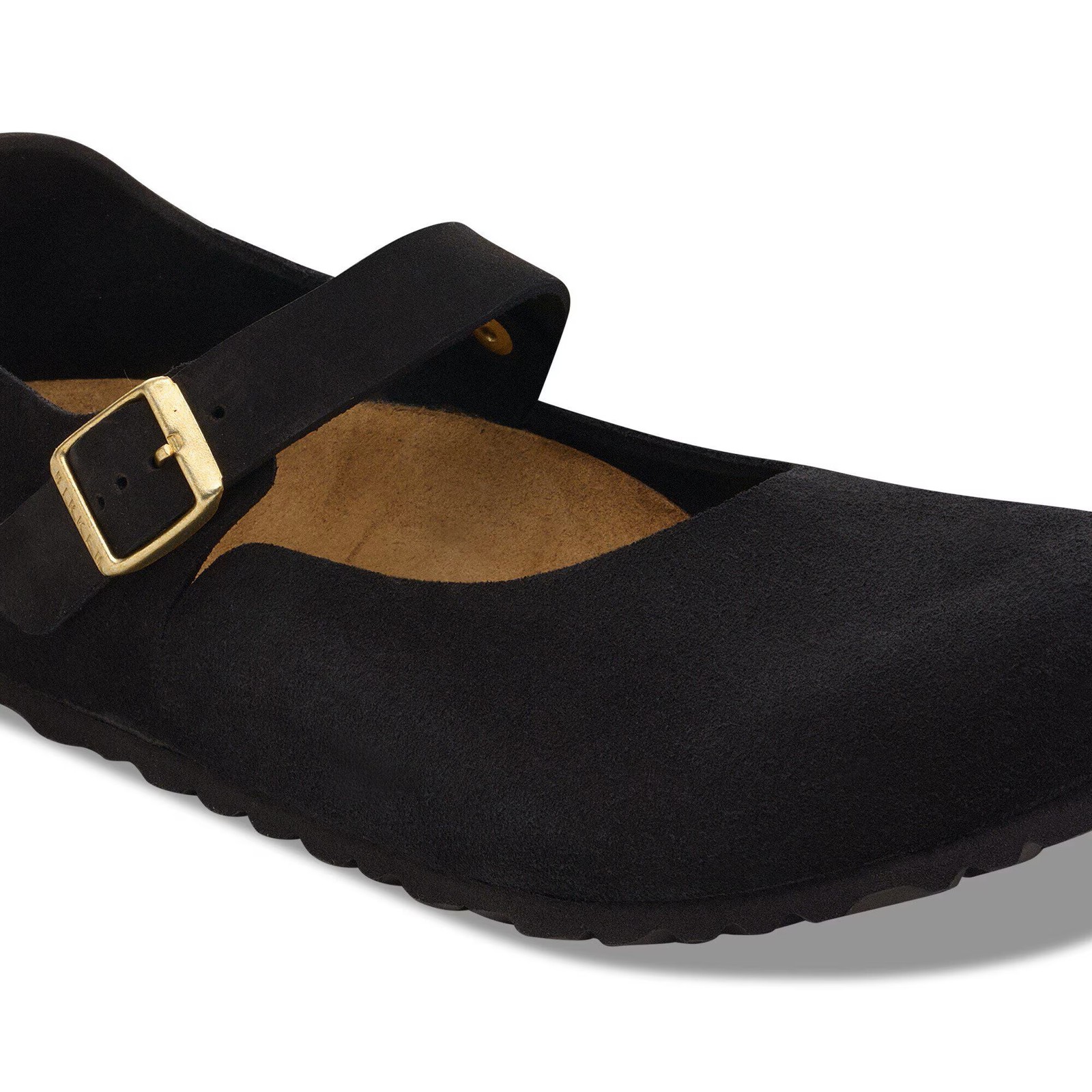 BIRKENSTOCK MANTOVA BLACK MEDIUM/NARROW WIDTH SUEDE MARY JANE BUCKLE SHOES
