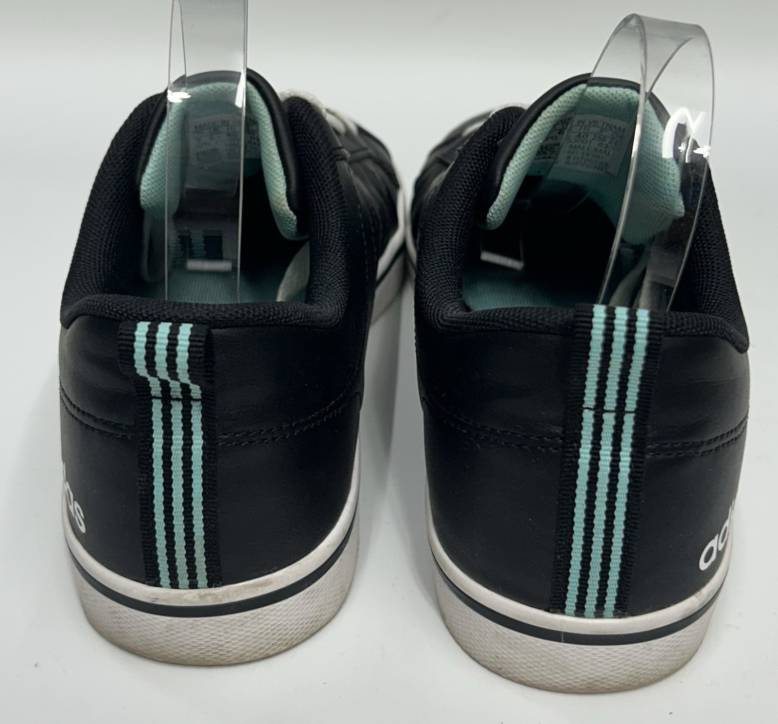 Adidas VS Pace Trainers sneaker Men’s 7 Black White Teal Women’s 8 Unisex
