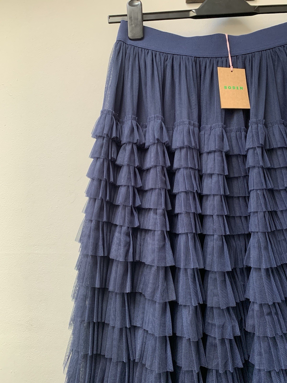 Boden Tiered Tulle Maxi Skirt Size UK 12 Reg Navy Blue Princess New With Tags