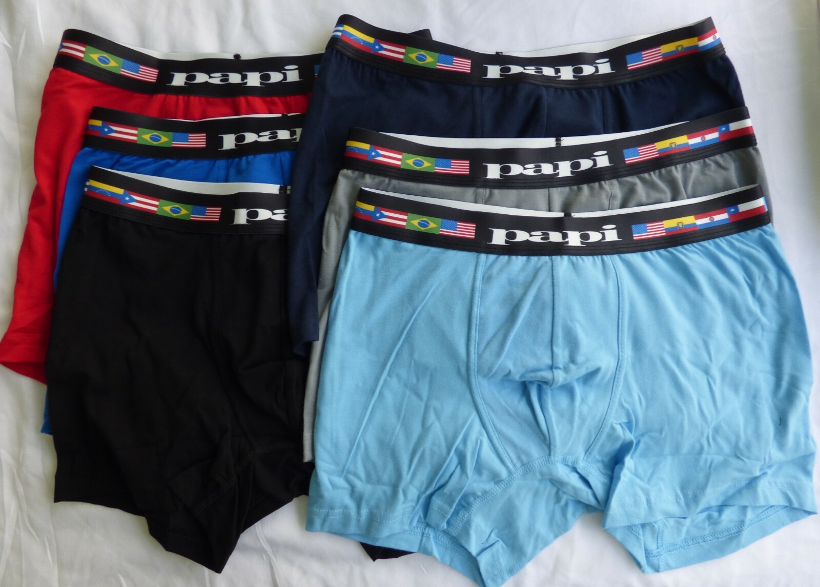 PAPI Boxer Briefs New No Tags Mens Flag Waist S M L XL Cotton Stretch Underwear