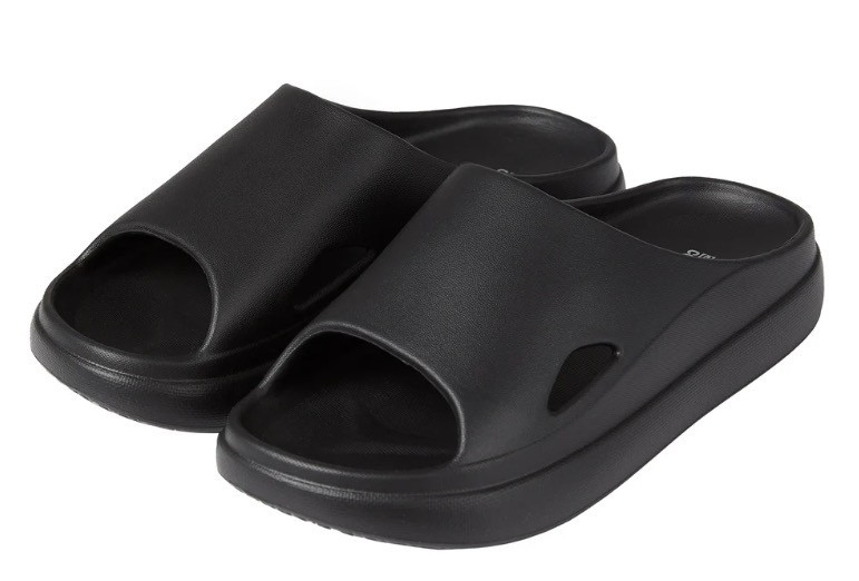 32 Degrees Unisex Cushion Slide Sandals EVA Shower Shoes Black XS-XL