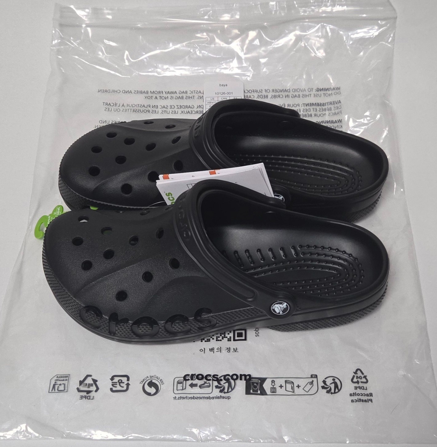 CROCS Baya Clog Black Slip On Water Shoes Size US M9 W11 10126-001