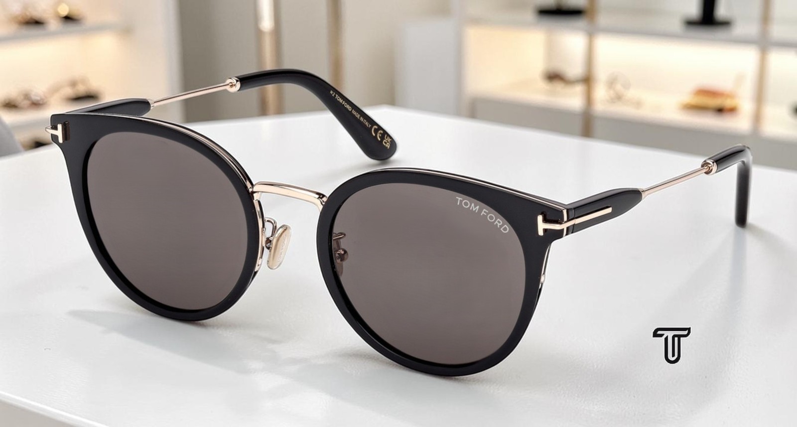 Tom Ford FT1244 K 01A injected Shiny Black Smoke 54 mm Women’s Sunglasses
