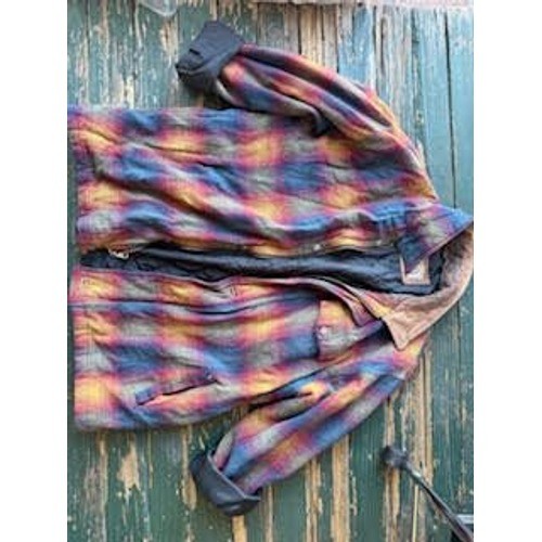 Free Country Quilted Lined Flannel Jacket Multicolor Plaid Full Zip Coat Mens