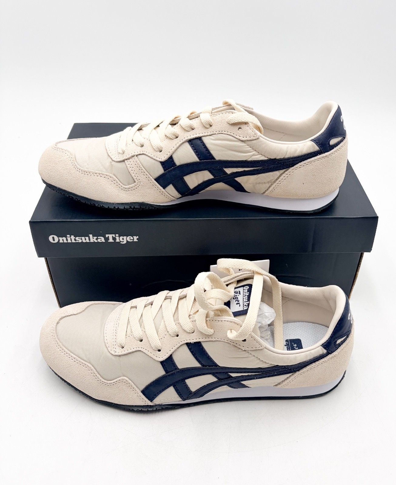 【NEW】Onitsuka Tiger SERRANO Birch/Peacoat Daily Sneaker (Men’s US 9) From US