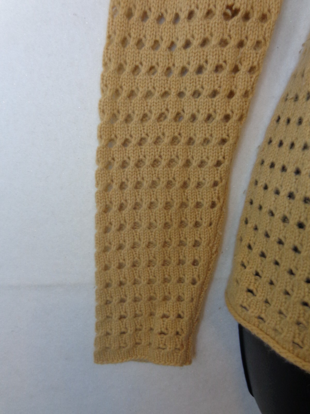 Cullen Sweater Women’s S Light Peach 100% Cashmere Turtle Neck Open Knit
