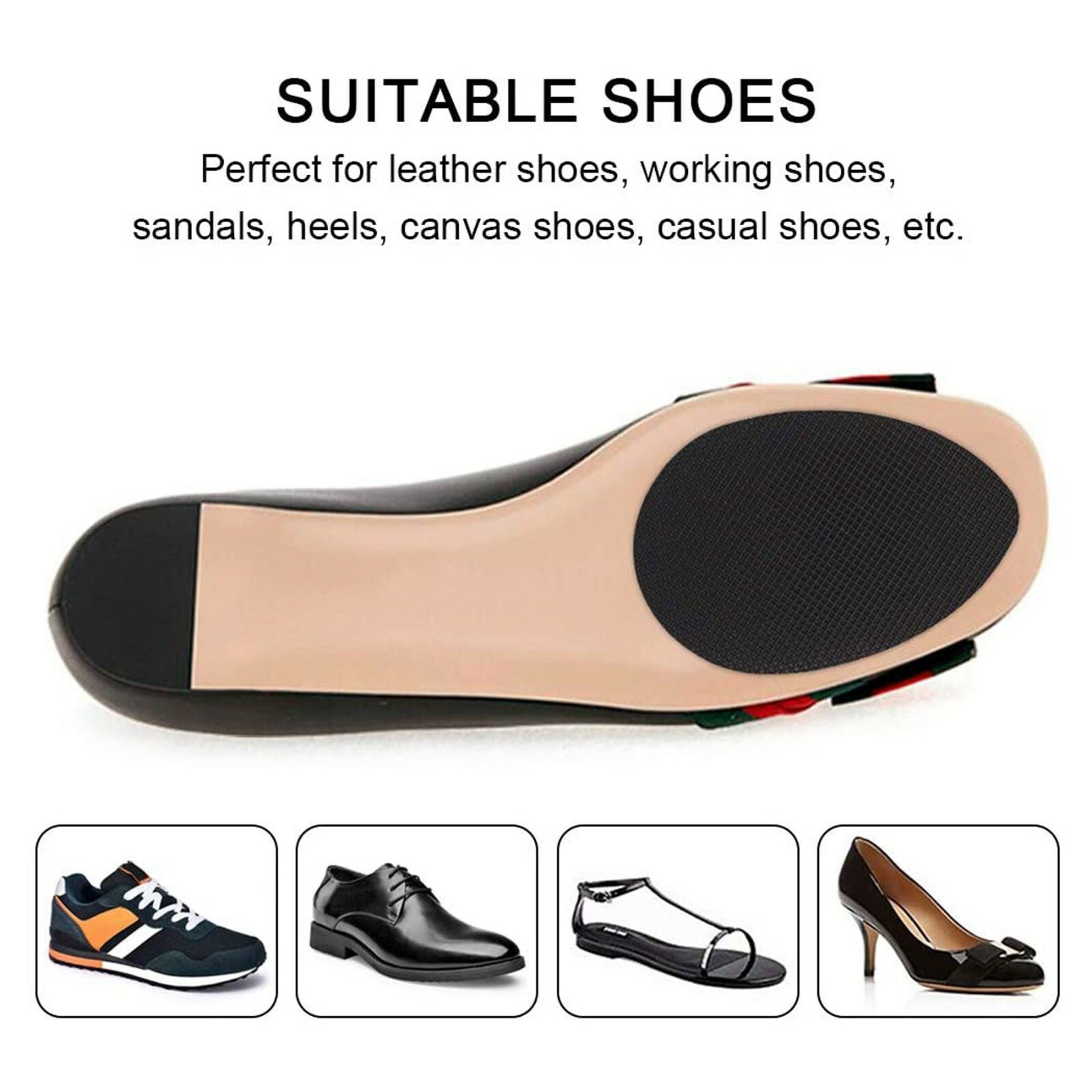 4pcs Anti-Slip Shoes Heel Sole Grip Protector Pads Non-Slip Cushion Adhesive
