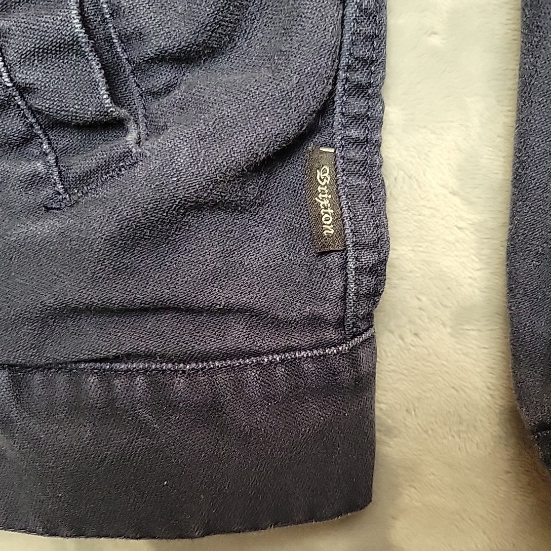 Brixton Bomber Jacket Mens Large Blue 100% Cotton Canvas Full Zip Retro Classic