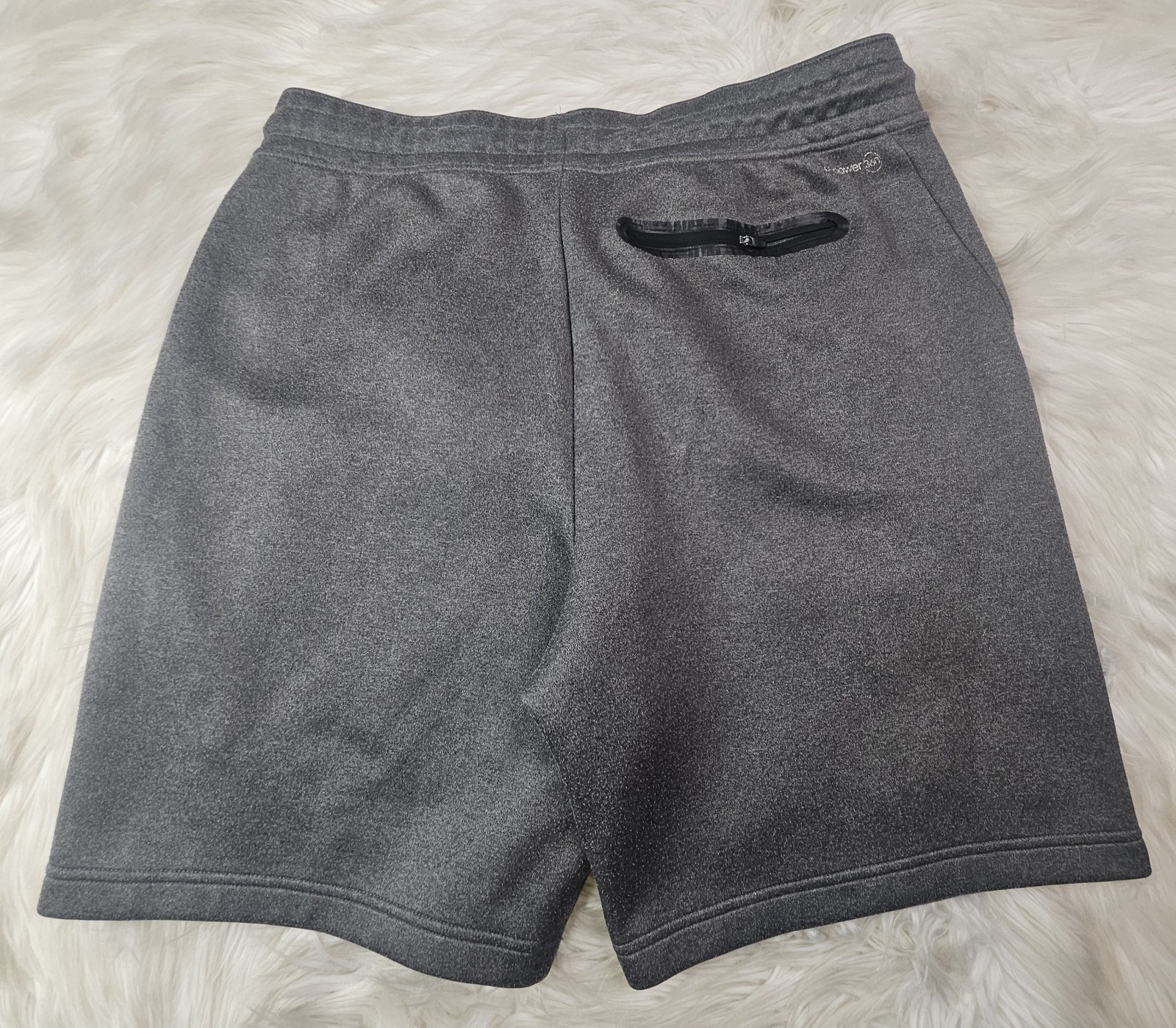 Russell Dri Power 360 Athletic Gym Shorts Mens SZ (L) 36-38 Gray Zip Pockets