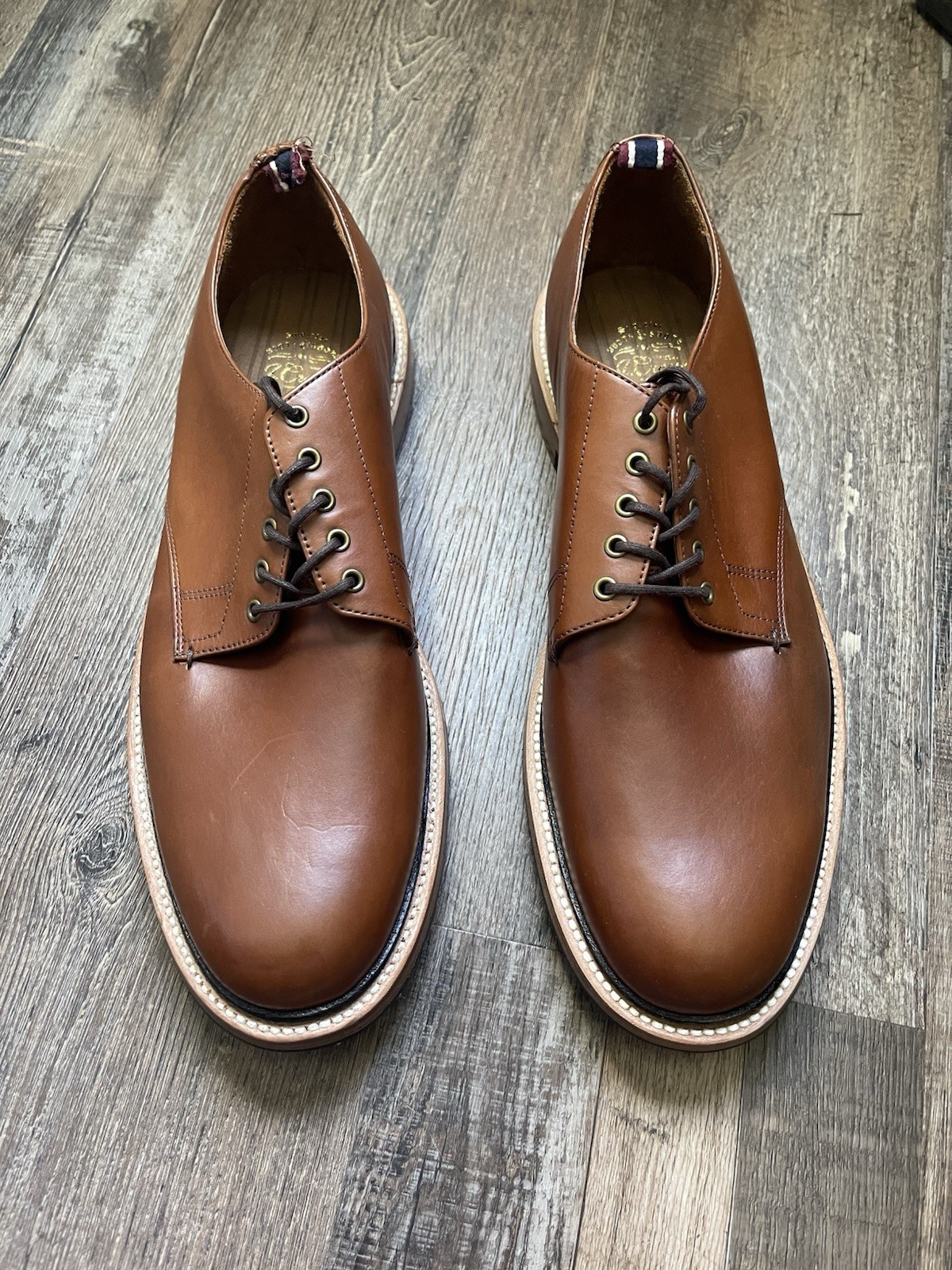 J. Crew Men’s Oar Stripe Italian Leather Derby Shoes Size 12