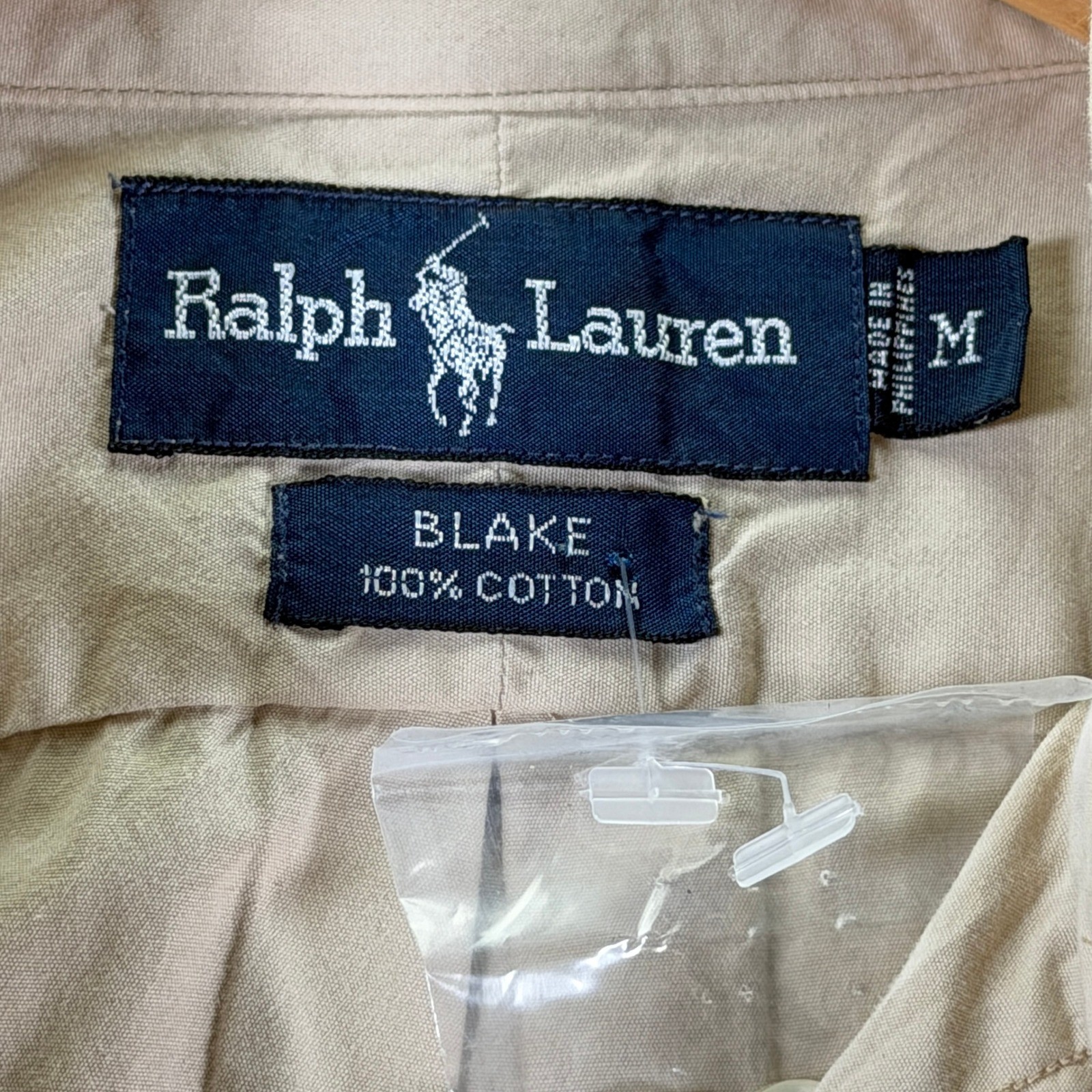 Ralph Lauren Blake Garment Dyed Broadcloth Button Down Shirt Men’s Medium Beige
