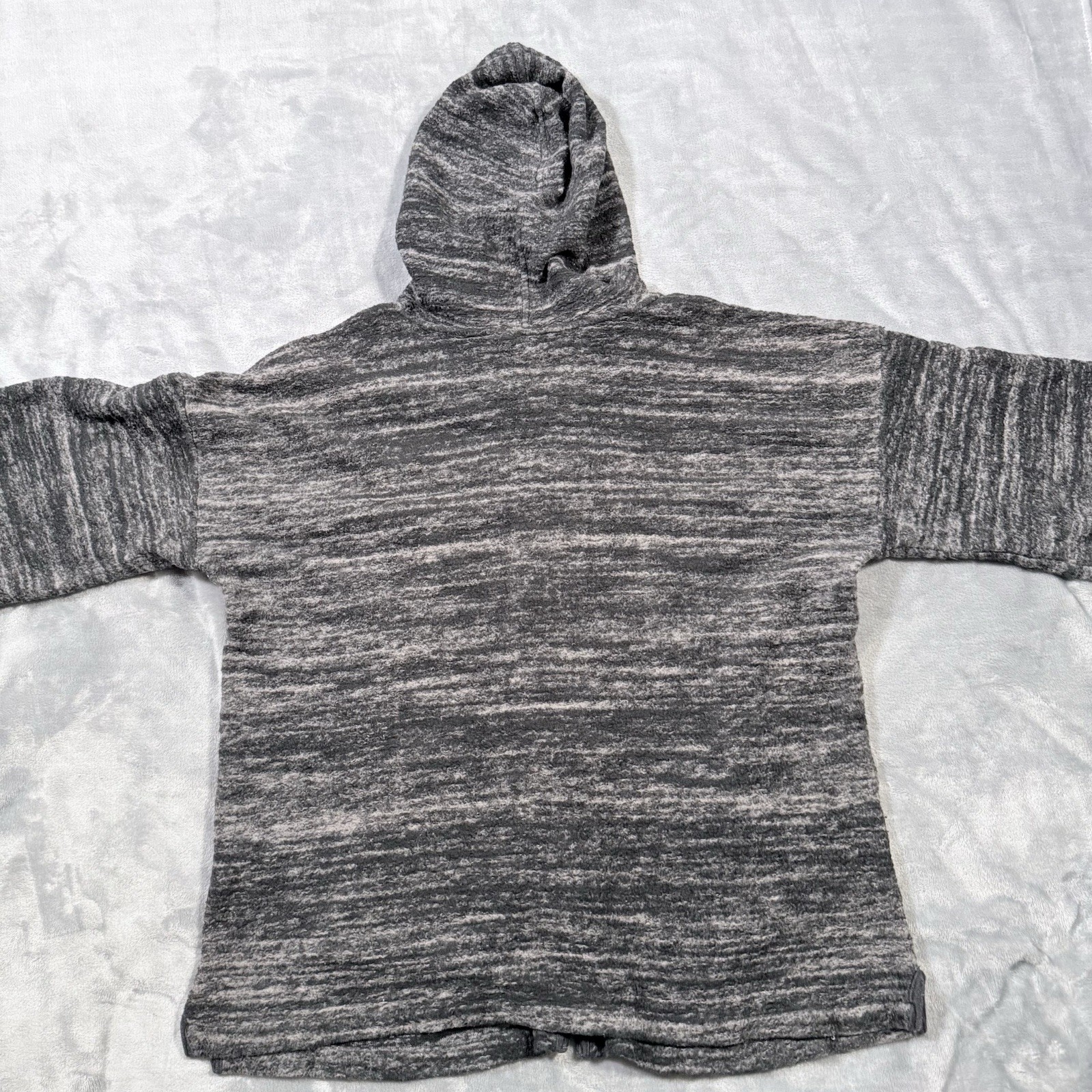 Simply Vera Vera Wang Women’s Heathered Gray Full Zip Fleece Hoodie Pockets S