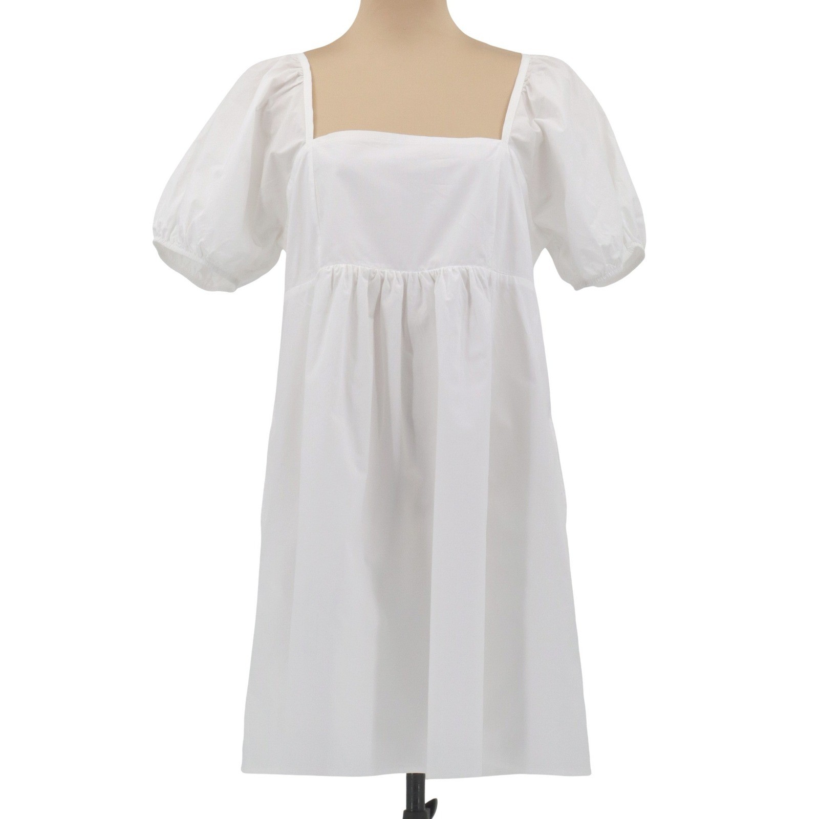 Draper James Magnolia White Puff Sleeve Mini Dress L Smocked Pockets Graduation