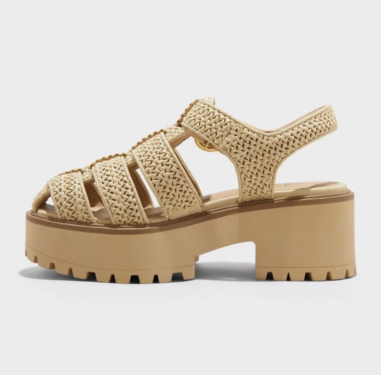 Women’s Elide Raffia Fisherman Platform Heels with Memory Foam Insole Size 11