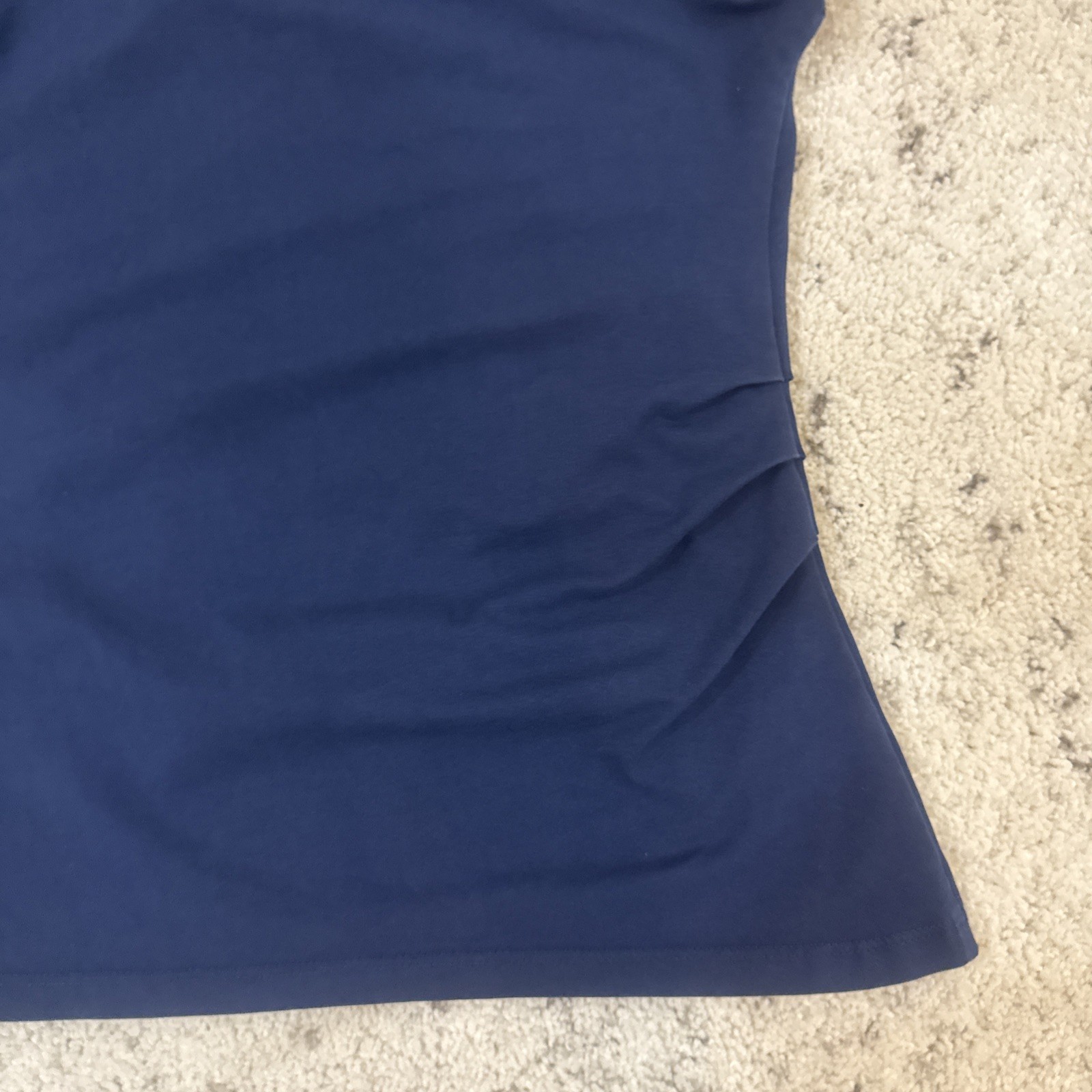 Loft Pleated Side Slit Top in Navy Blue SizeM