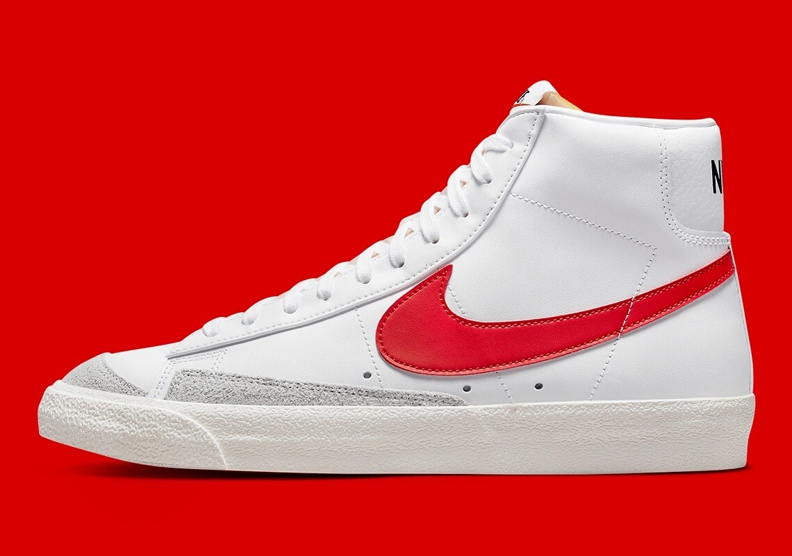 Nike Blazer Mid ’77 VNTG White Habanero Red Medium Blue BQ6806-117 Men’s Sizes