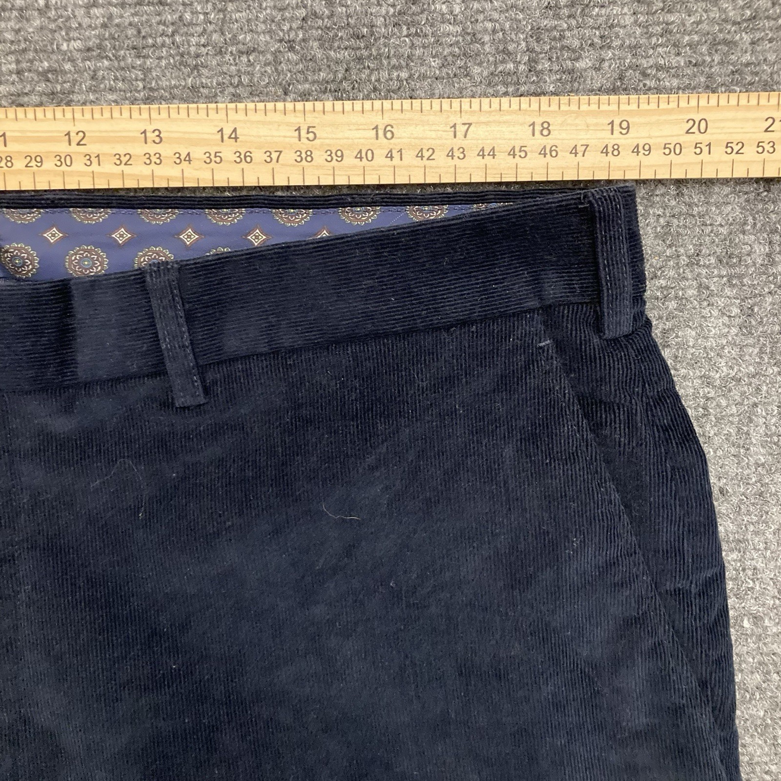 LAUREN RALPH LAUREN CORDUROY DEWHURST FLAT FRONT PANTS Navy 38×32 Cotton