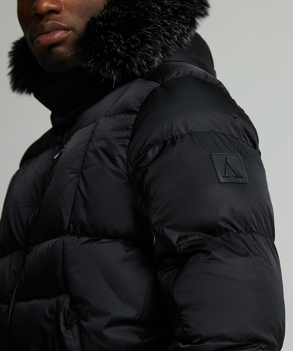 Alessandro Zavetti Jacket Puffer Bomber Coat Hooded Full Zip Savinio Black