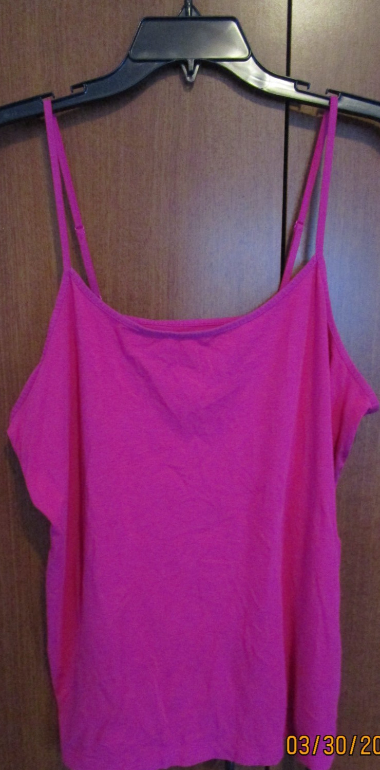 Time & Tru Pink Tank Top XL 16 18 Cotton Modal Spandex Bust 39 Length 26.5 in