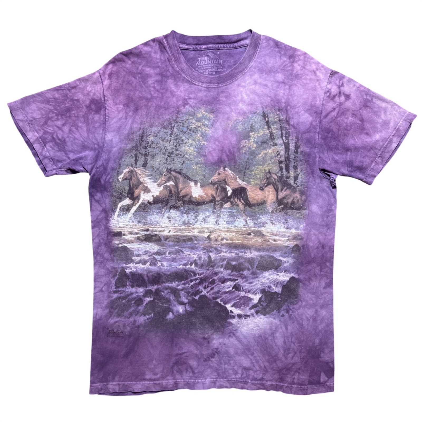 Vintage 2001 The Mountain Horse Shirt Medium Purple Tie Dye Nature Graphic Tee