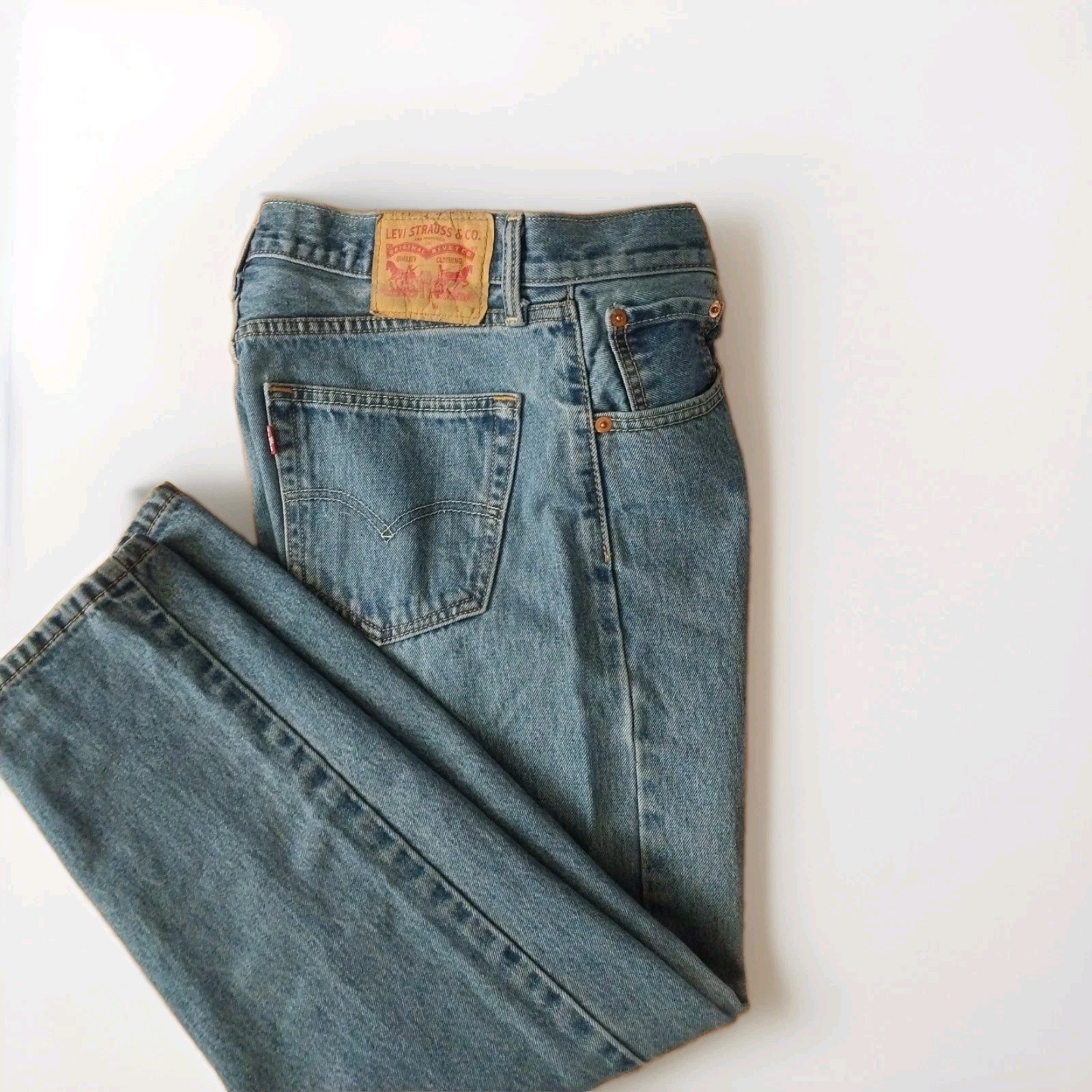 LEVI’S 505 JEANS BLUE DENIM ZIPPER FLY STRAIGHT LEG 31 X 29