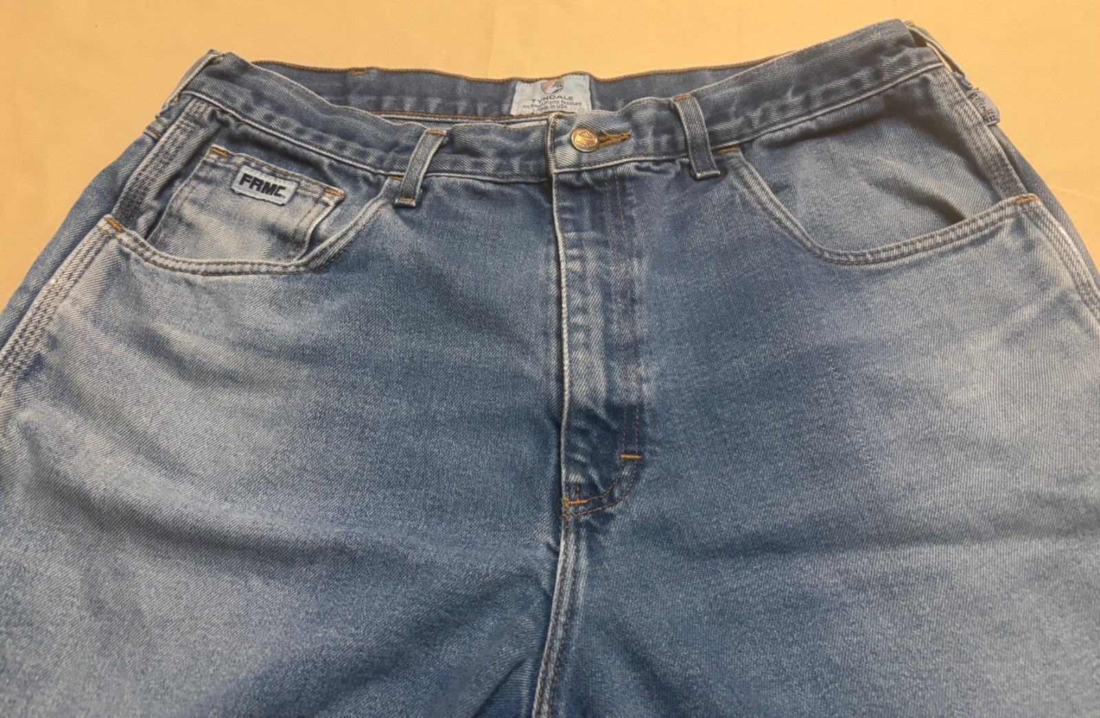 Tyndale FR Jeans Mens 38×30 Blue Denim Carpenter Arc Rated CAT 2 F290T READ